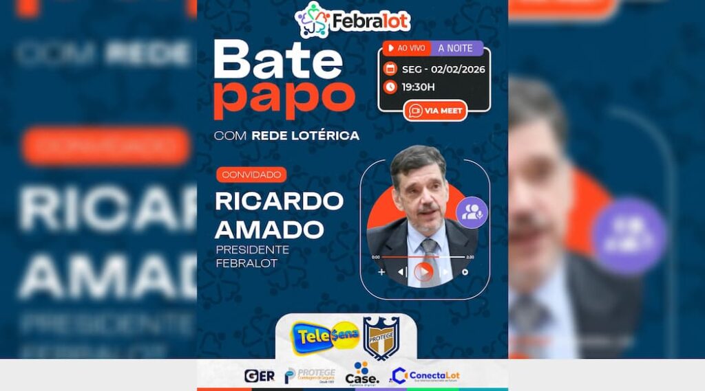 Febralot invites Rede Lotérica to chat live with president Ricardo Amado